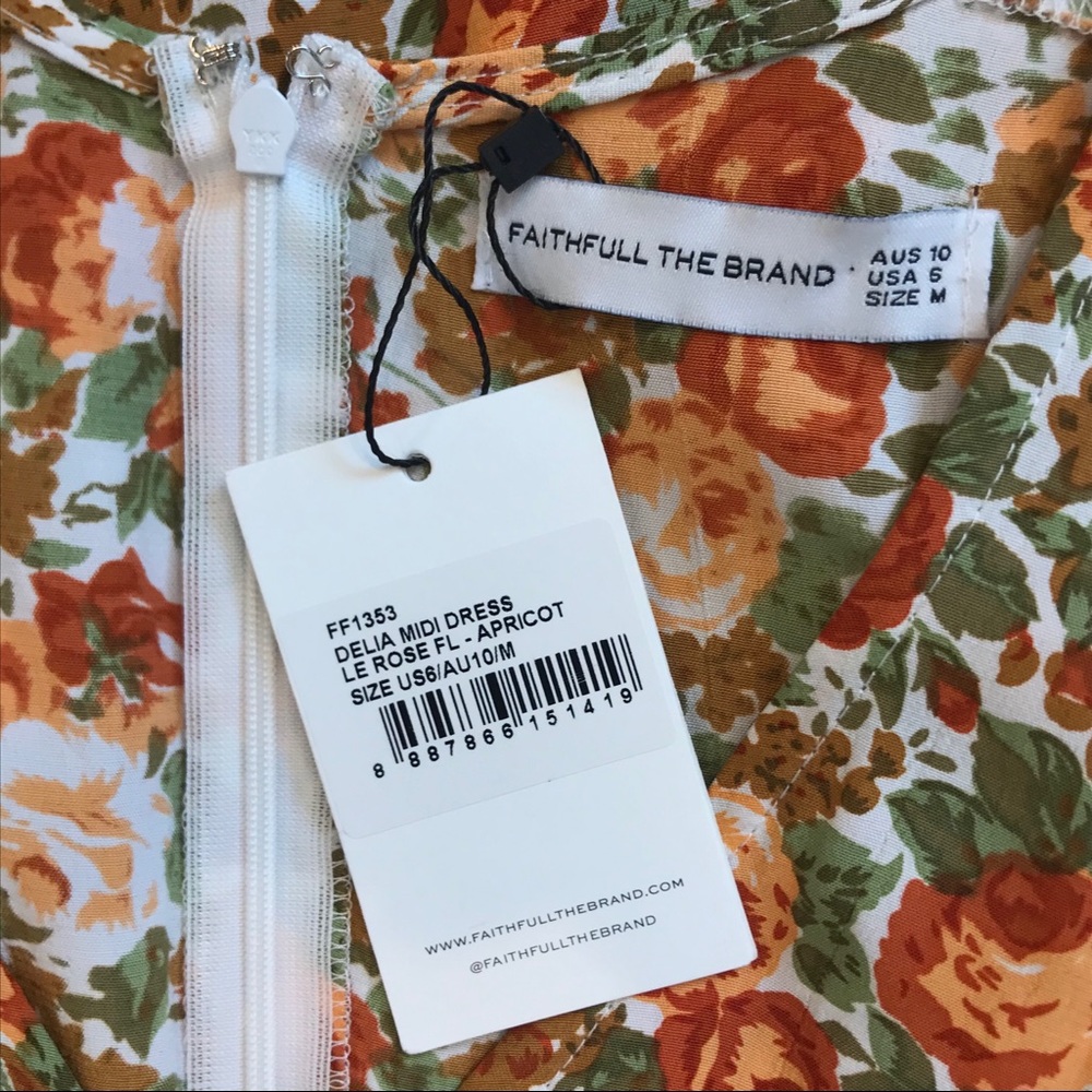 SOLD - NEW Faithfull the Brand Delia Midi Dress M - Picture 7 of 10